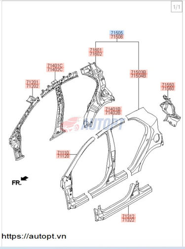 Auto PT PANEL HÔNG XE TRÁI xe KIA PICANTO chính hãng giá rẻ mã phụ