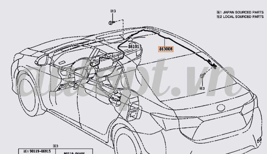 Ang ten radio Toyota Altis,Cross