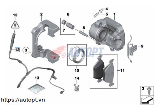 CẢM BIẾN BÁO MÒN MÁ PHANH BMW X5 2006-2017