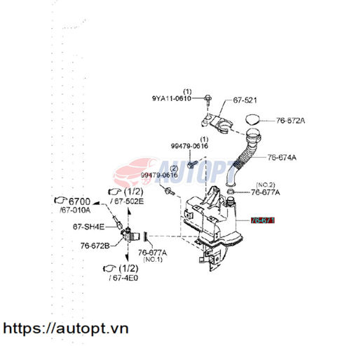 BÌNH NƯỚC RỬA KÍNH MAZDA CX8