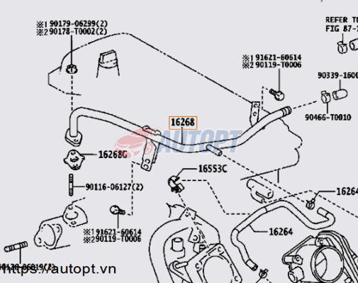 ỐNG NƯỚC NÓNG VÀO KÉT SƯỞI VIOS 2010-2016