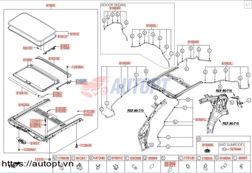 THANH GIẰNG CỬA SỔ TRỜI TRÁI K3 CERATO 2012-2018