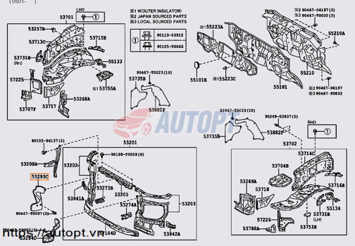 NHỰA HƯỚNG GIÓ KÉT NƯỚC BÊN PHẢI FORTUNER 2009-2011