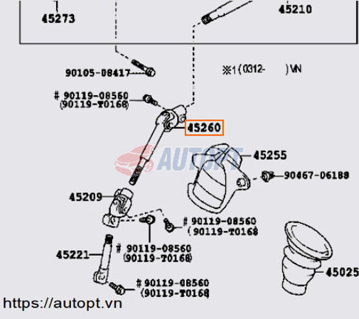 KHỚP CÁC ĐĂNG LÁI TRÊN VIOS 2003-2006