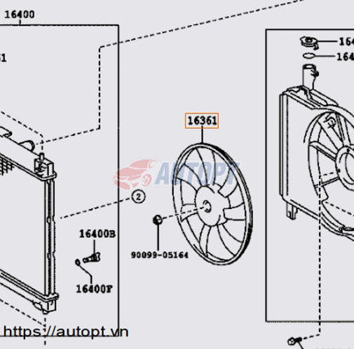 CÁNH QUẠT KÉT NƯỚC VIOS 2014-2020