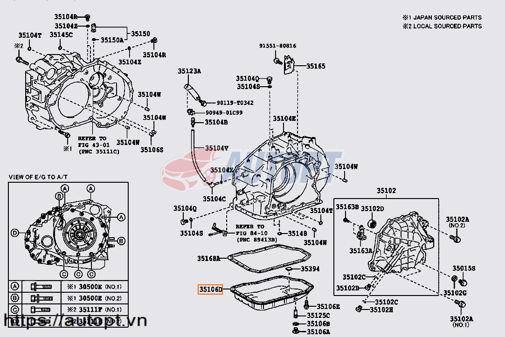 ĐÁY CAC TE HỘP SỐ TỰ ĐỘNG CAMRY 2.5 2012-2019