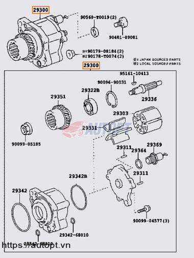 BƠM CHÂN KHÔNG XE MÁY DẦU FORTUNER 2009-2016