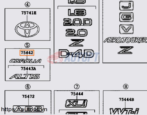 Ảnh của LOGO CHỮ COROLLA TOYOTA ALTIS 1.8 2009-2014